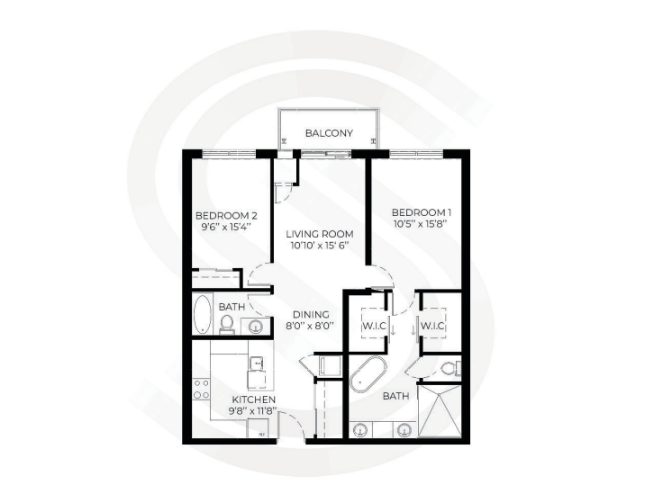 Floor plan — 2 Bedroom Elara